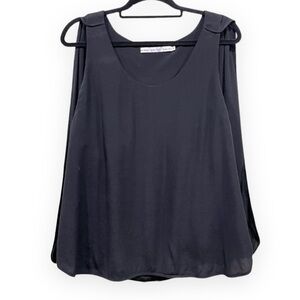 & Other Stories Black Sleeveless Cape Blouse Size 12